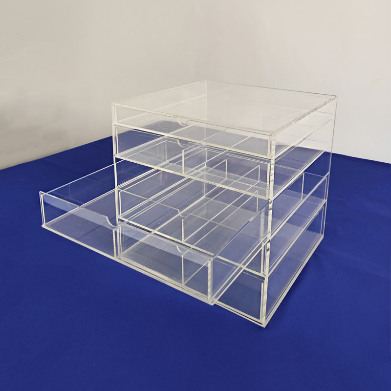 Acrylic organizer drawer factory, 5 drawers lucite storage box