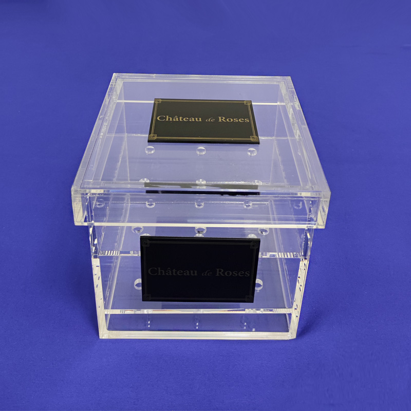 New acrylic flower box manufacturer, custom lucite rose box