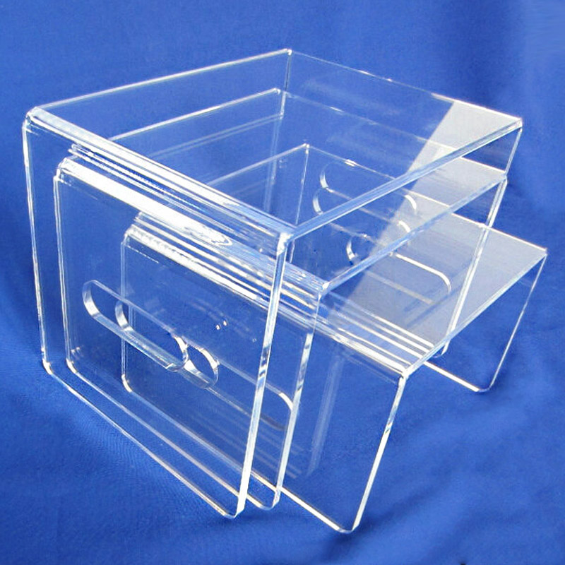 Hot sale acrylic riser with handle, supplier perspex riser 
