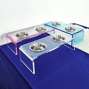 acrylic pet bowl stand supplier, custom perspex pet feeder