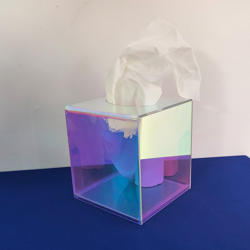 Iridescent acrylic napkin holder, supplier lucite napkin box