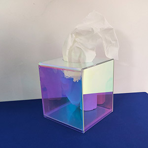 Iridescent acrylic napkin holder, supplier lucite napkin box