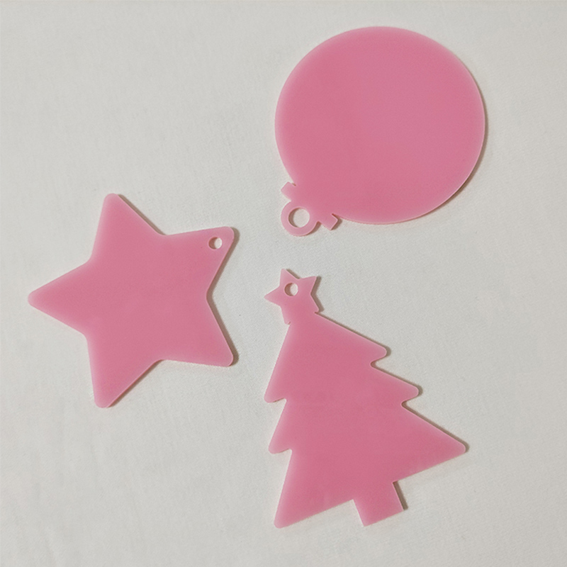 Pink acrylic Christmas decoration, factory lucite decoration for tree