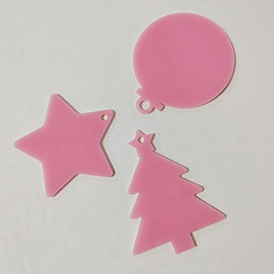 Pink acrylic Christmas decoration, factory lucite decoration for tree