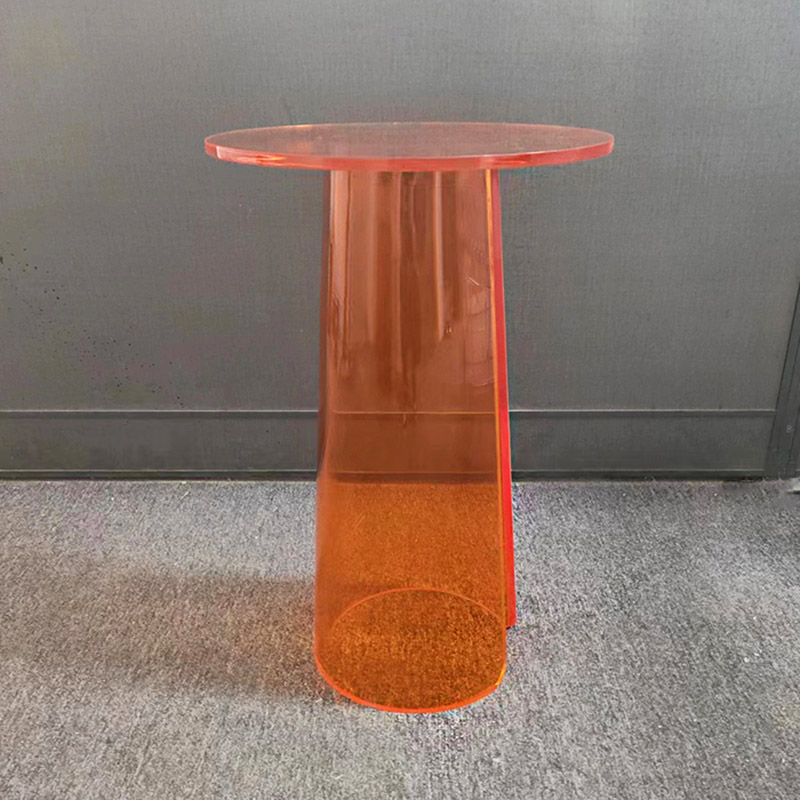 Orange acrylic table manufacturer, modern lucite coffee table supplier