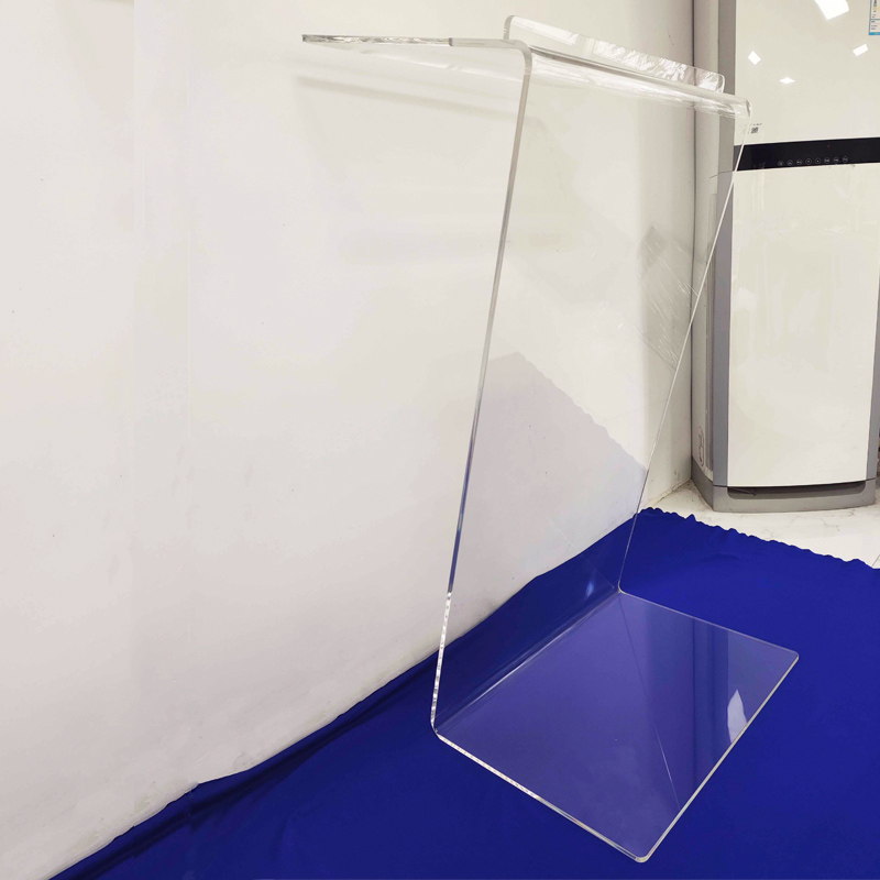 Z shaped lucite podium factory, supplier plexiglass end table