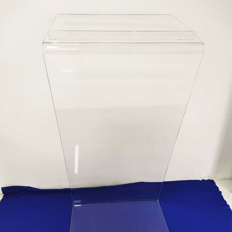 Z shaped lucite podium factory, supplier plexiglass end table