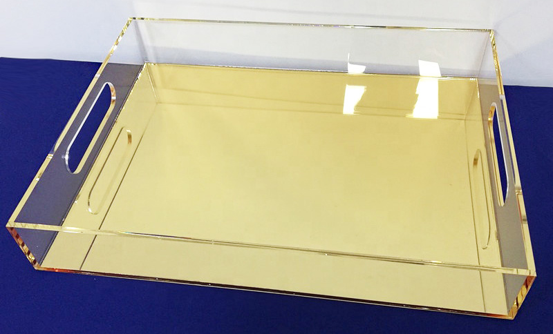 acrylic gold mirror tray supplier
