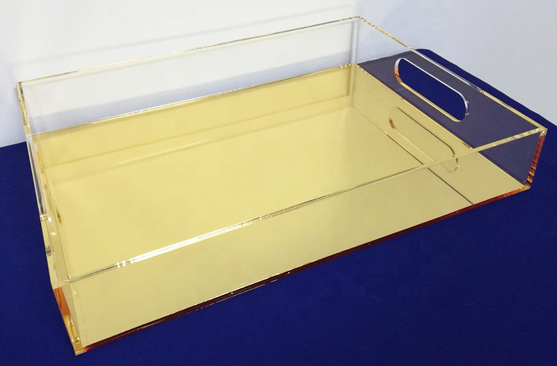acrylic gold mirror tray supplier