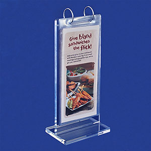 Vertical acrylic menu holder, wholesale perspex sign holder