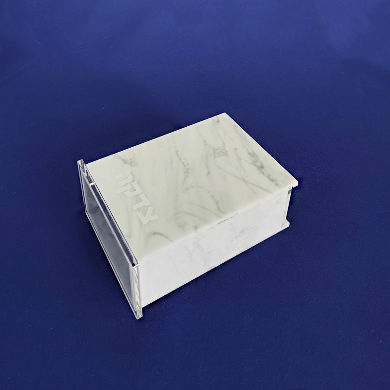Marble acrylic coin box, perspex donation box supplier