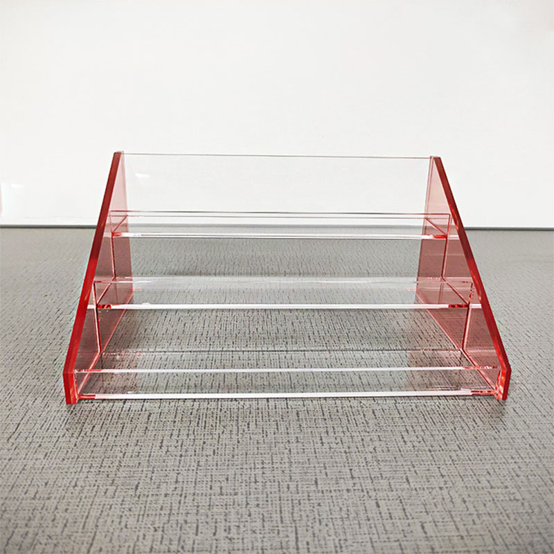 Rose gold acrylic display rack supplier, wholesale lucite organize shelf