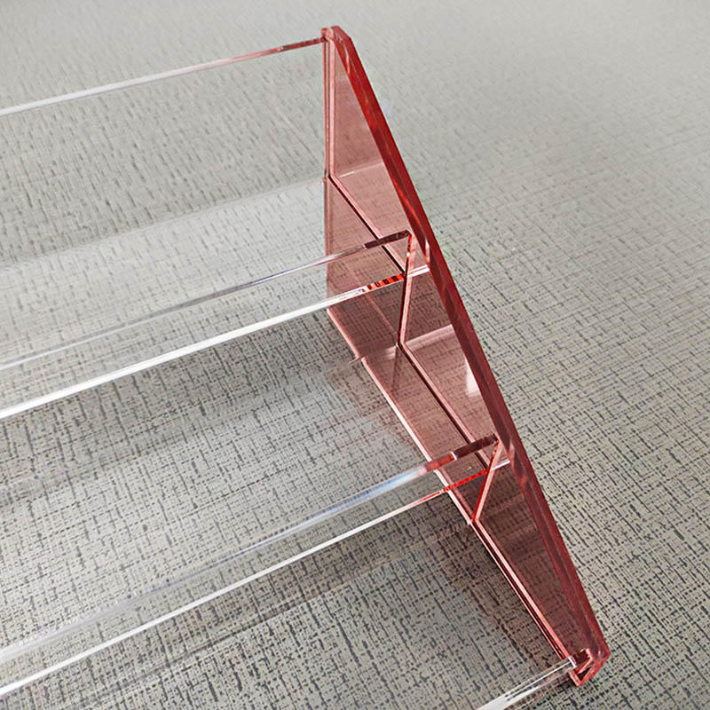 Rose gold acrylic display rack supplier, wholesale lucite organize shelf