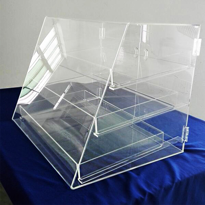 Acrylic pastry showcase factory, custom perspex bakery case