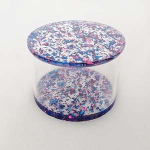 Acrylic favor box manufacturer, round glitter lucite favor box factory