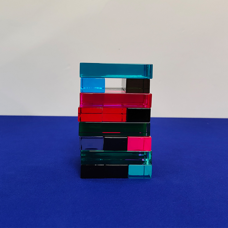 Fluorescent acrylic building blocks, acrylic tumble tower game set