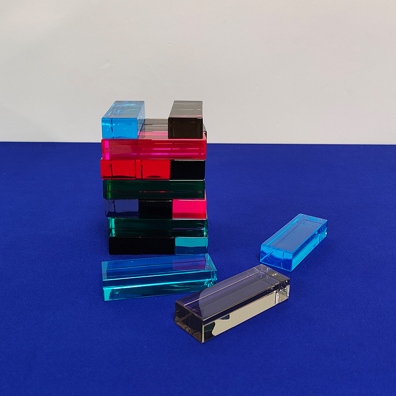 Fluorescent acrylic building blocks, acrylic tumble tower game set