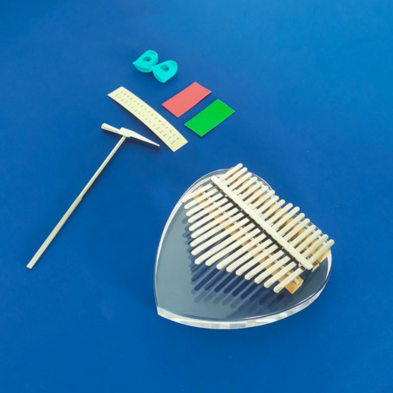 Heart shape acrylic kalimba, 17 keys acrylic thumb piano supplier