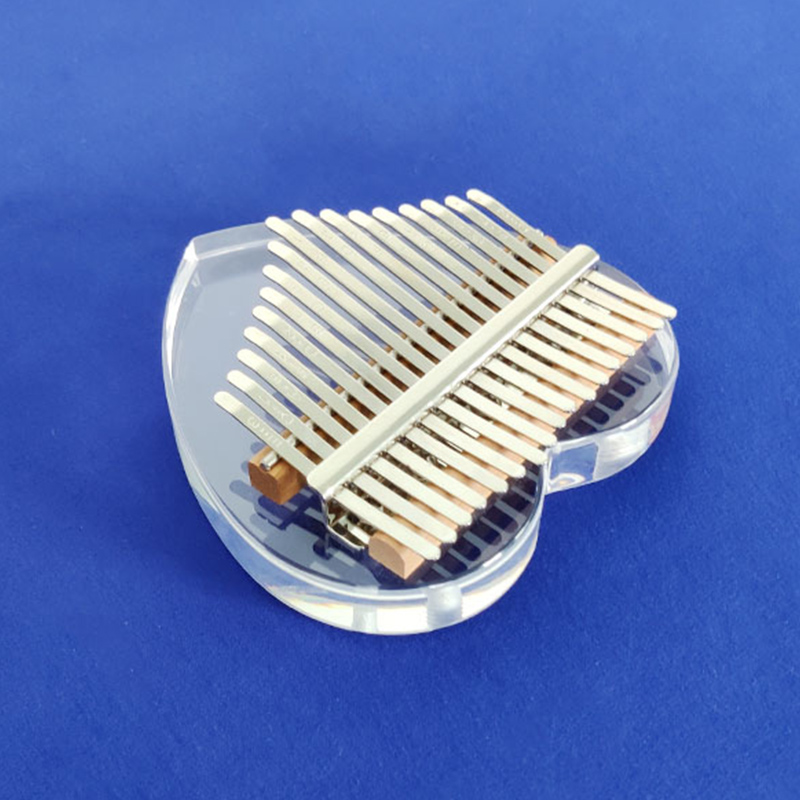 Heart shape acrylic kalimba, 17 keys acrylic thumb piano supplier