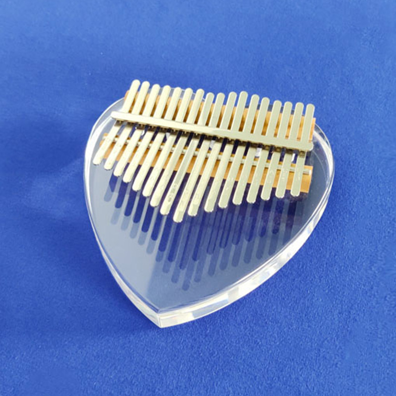 Heart shape acrylic kalimba, 17 keys acrylic thumb piano supplier