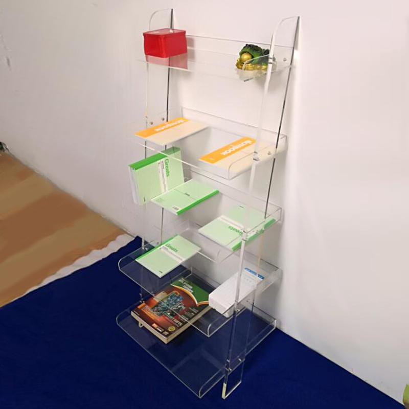 Acrylic bookshelf manufacturer, acrylic ladder bookcase