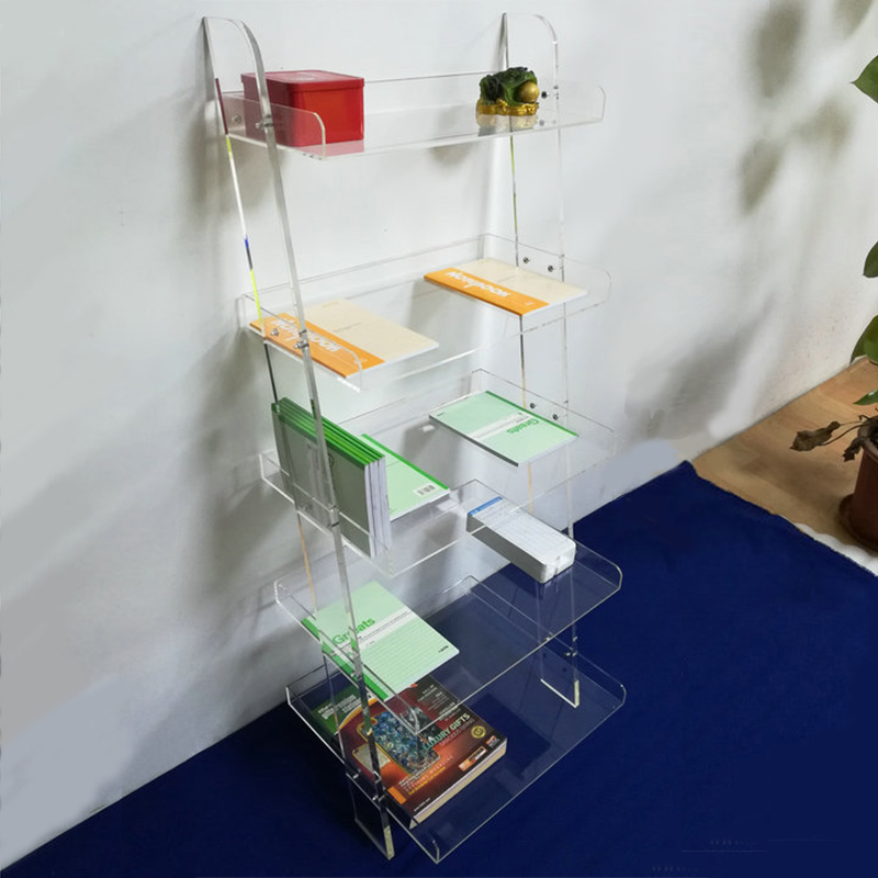 Acrylic bookshelf manufacturer, acrylic ladder bookcase