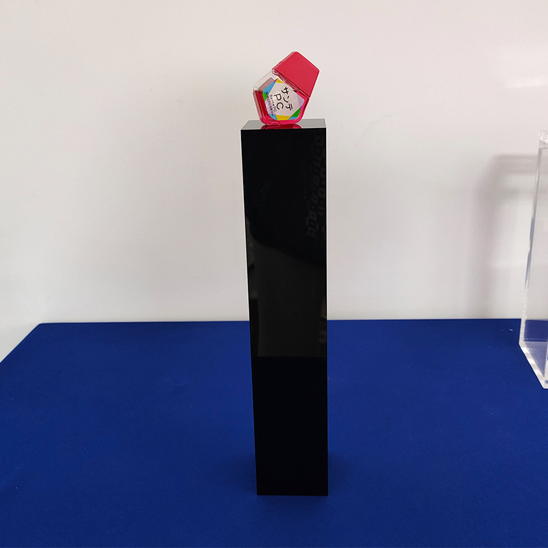 Black acrylic cube display stand, acrylic rectangle display block