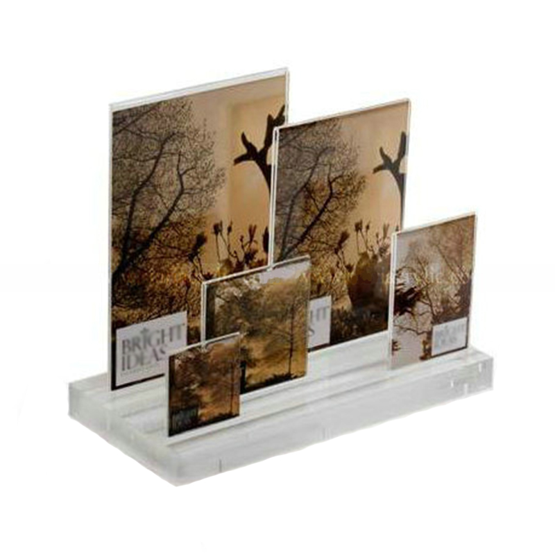 Clear acrylic versatile display base, acrylic photo display base block