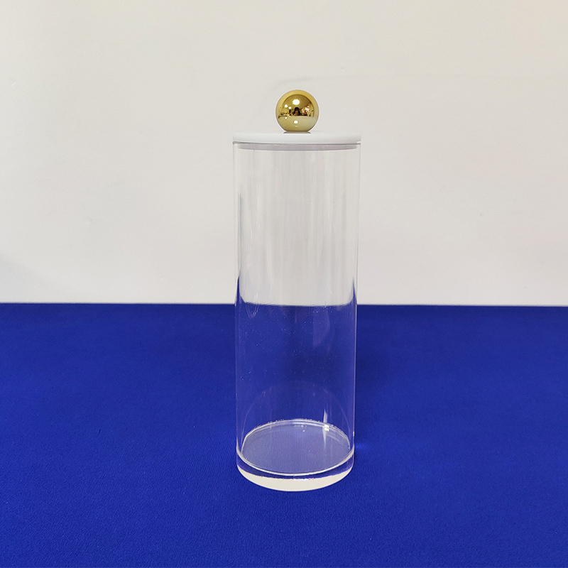 Cylinder lucite match holder, lucite matches box