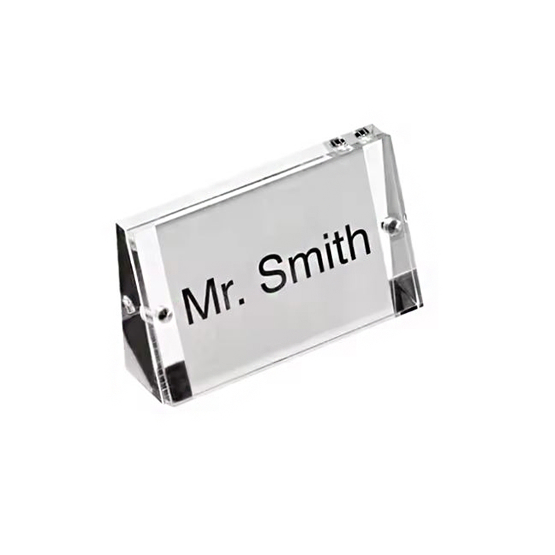 Magnetic clear acrylic label holder, acrylic name card display stand